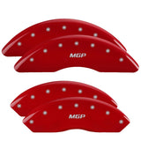 MGP 4 Caliper Covers Engraved Front & Rear GMC Red finish silver ch