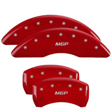 Load image into Gallery viewer, MGP 4 Caliper Covers Engraved Front &amp; Rear MGP Red Finish Silver Char 2019 Volkswagen Atlas