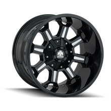 Load image into Gallery viewer, Mayhem 8105 Combat 18x9 / 5x114.3 BP / -12mm Offset / 87mm Hub Black w/ Milled Spokes Wheel