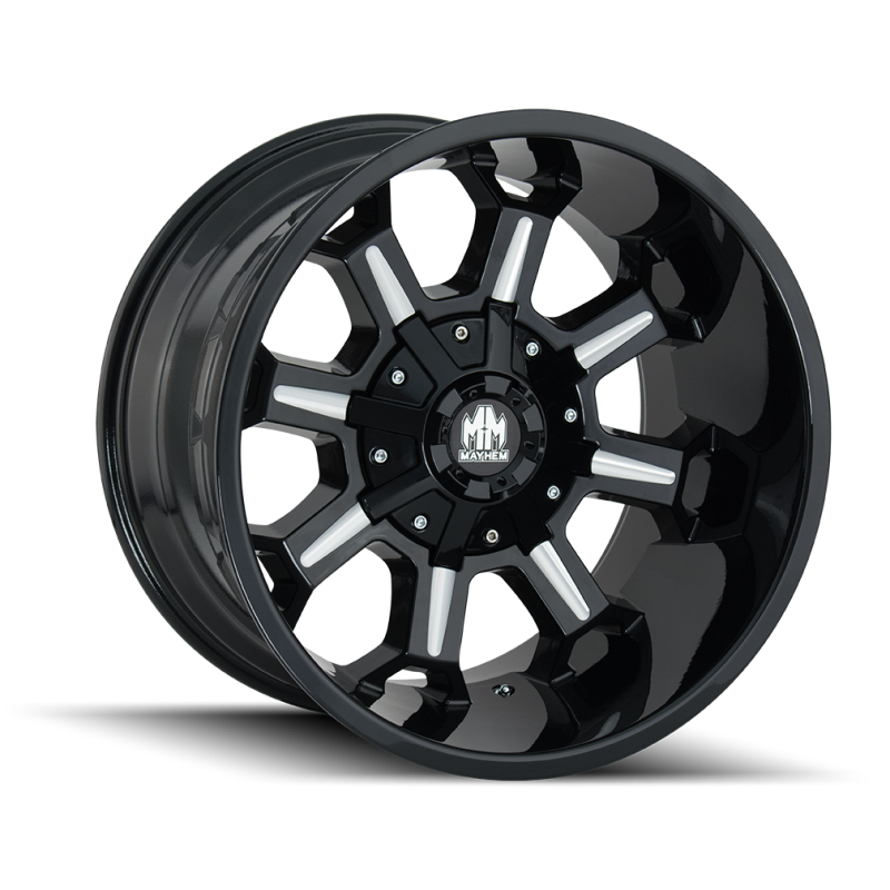 Mayhem 8105 Combat 20x10 / 5x127 BP / -19mm Offset / 87mm Hub Black w/ Milled Spokes Wheel