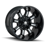 Mayhem 8105 Combat 20x10 / 5x127 BP / -19mm Offset / 87mm Hub Black w/ Milled Spokes Wheel