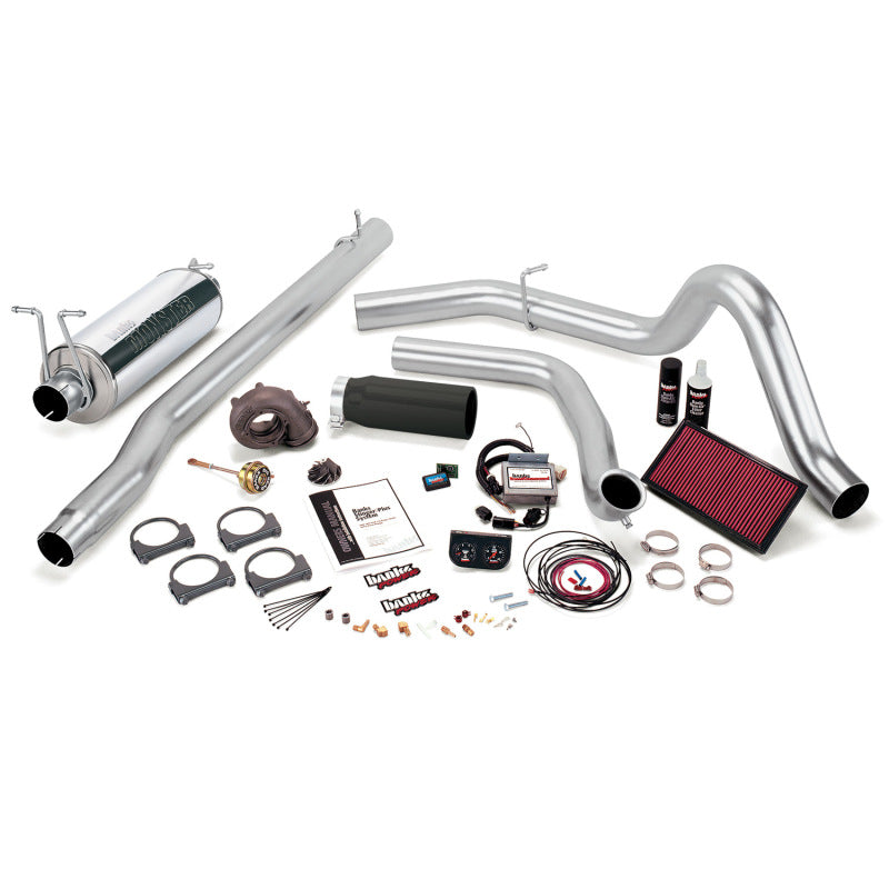 Banks Power 99 Ford 7.3L F250/350 Man Stinger-Plus System - SS Single Exhaust w/ Black Tip