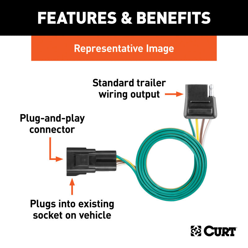 Curt 13-19 Nissan Pathfinder Custom Wiring Connector (4-Way Flat Output)