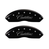 MGP 4 Caliper Covers Engraved Front Cursive/Cadillac Engraved Rear XLR Black finish silver ch