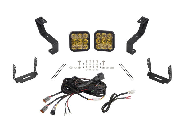 Diode Dynamics SS5 Bumper LED Pod Light Kit for 2019-Present Ram - Yellow Pro Combo
