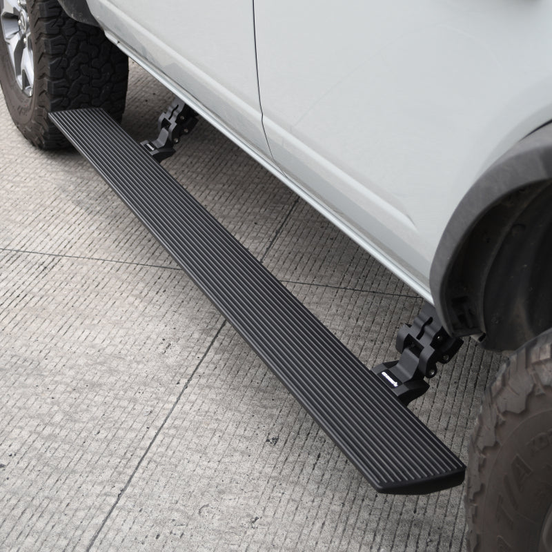 RealTruck 21-24 Ford Bronco 4dr VoltStep Electric Running Board Kit (No Drill) - Tex. Blk - GTR Auto