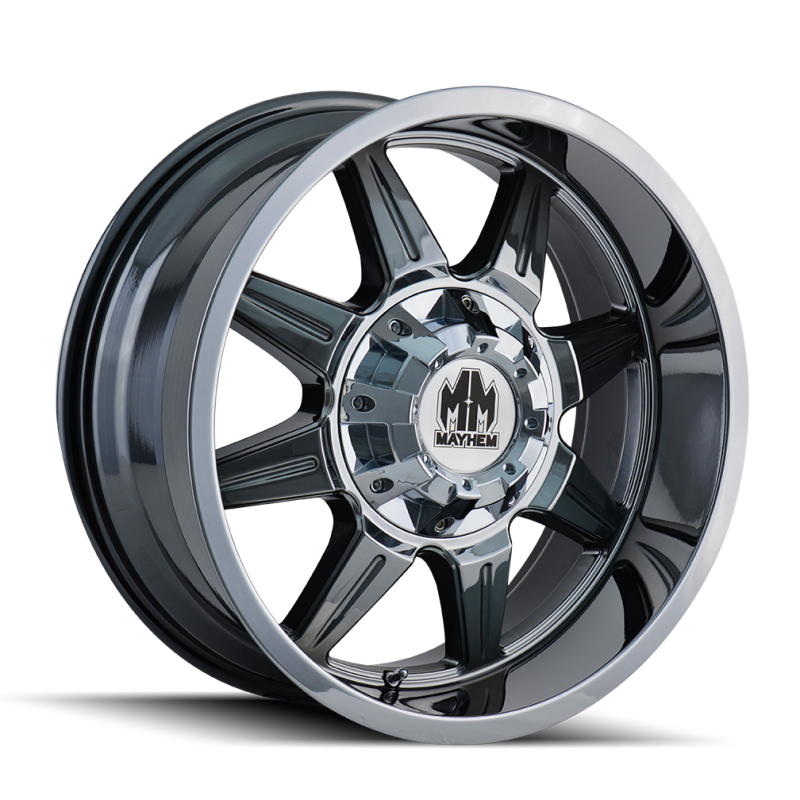 Mayhem 8100 Monstir 20x9 / 8x165.1 BP / 18mm Offset / 130.8mm Hub Chrome Wheel