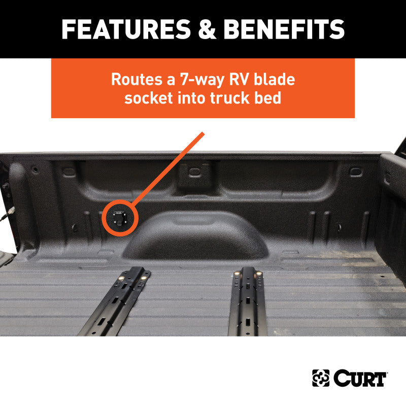 Curt 7ft Original Equipment Wiring Extension (Routes 7-Way RV Blade to Truck Bed)