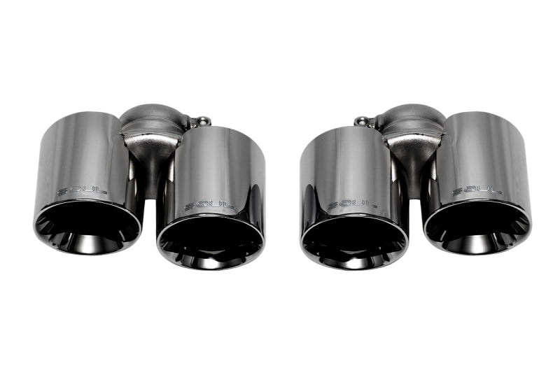 SOUL 09-11 Porsche 997.2 Carrera Bolt On Exhaust Tips - Black Chrome