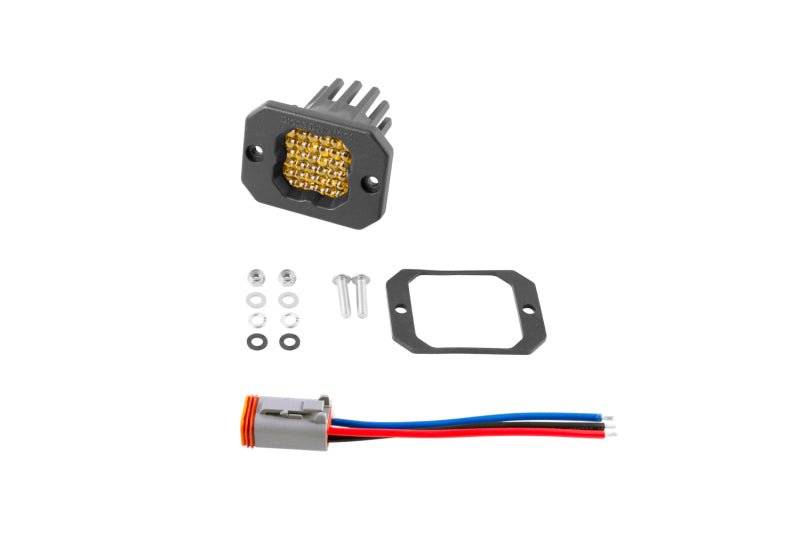 Diode Dynamics Stage Series C1 LED Pod Sport - Yellow Flood Flush ABL Each - GTR Auto