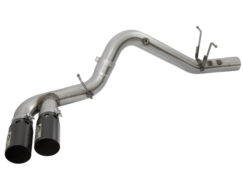 aFe Victory Series 4in 409-SS DPF-Back Exhaust w/ Dual Black Tips 2017 GM Duramax V8-6.6L(td) L5P