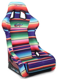NRG FRP Bucket Seat PRISMA Serepi Edition W/ Red Pearlized Back Mexi-Cali Blanket Print - Large