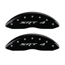 Load image into Gallery viewer, MGP Front set 2 Caliper Covers Engraved Front SRT4 Black finish silver ch