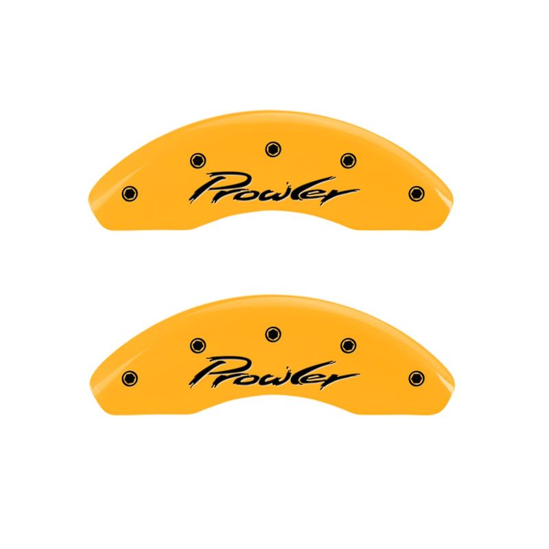 MGP 4 Caliper Covers Engraved Front & Rear 97-02 Chrysler Prowler Yellow Finish Black Prowler Logo