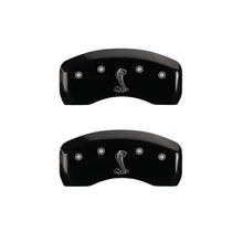 Load image into Gallery viewer, MGP 4 Caliper Covers Engraved Front &amp; Rear Tiffany Snake Black finish silver ch