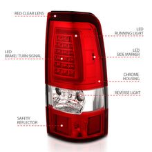 Load image into Gallery viewer, ANZO 1999-2002 Chevy Silverado 1500 LED Taillights Plank Style Chrome With Red/Clear Lens