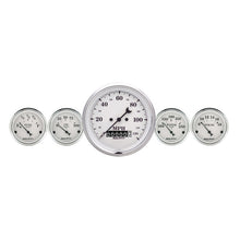 Load image into Gallery viewer, AutoMeter Gauge Kit 5 Pc. 3-3/8in. &amp; 2-1/16in. Elec. Speedometer Old Tyme White