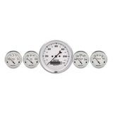 AutoMeter Gauge Kit 5 Pc. 3-3/8in. & 2-1/16in. Elec. Speedometer Old Tyme White