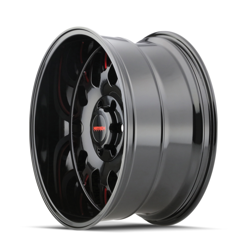 Mayhem 8110 Tripwire 20x9 / 5x139.7 BP / 18mm Offset / 110mm Hub Black w/ Prism Red Wheel