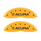 MGP 4 Caliper Covers Engraved Front & Rear Acura Yellow finish black ch