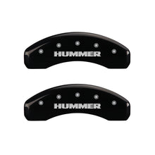 Load image into Gallery viewer, MGP 4 Caliper Covers Engraved Front &amp; Rear Hummer Black finish silver ch