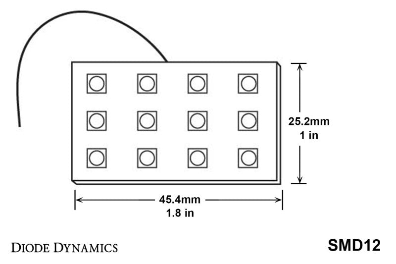 Diode Dynamics LED Board SMD12 - Cool - White (Single)