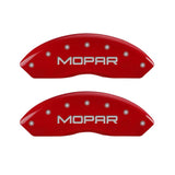 MGP Front set 2 Caliper Covers Engraved Front MOPAR Red finish silver ch