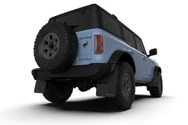 Rally Armor 21-25 Ford Bronco (Steel Bmpr - NO Rptr/Sprt - NO RR/RB) Blk Mud Flap w/Area Blue Logo
