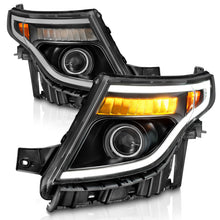 Load image into Gallery viewer, ANZO 11-15 Ford Explorer (w/Factory Halogen HL Only) Projector Headlights w/Light Bar Black Housing