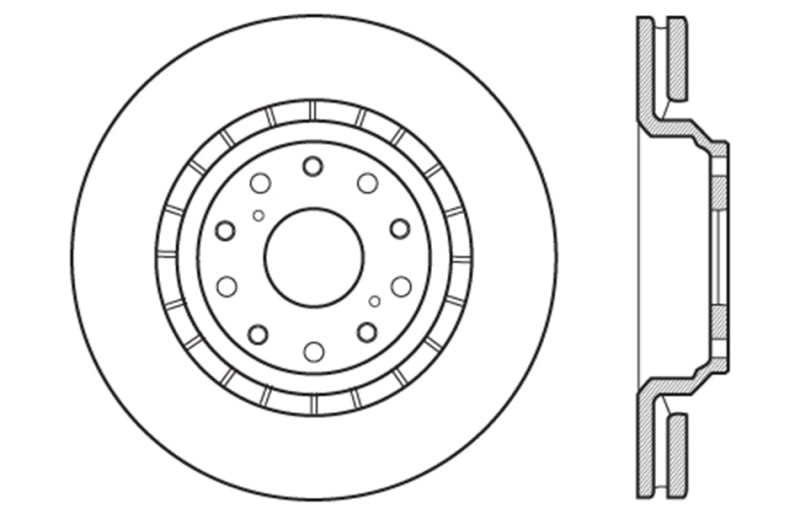 StopTech Sport Cross Drilled Brake Rotor - Front Right