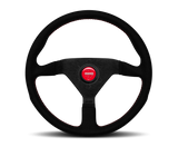 Momo Montecarlo Alcantara Steering Wheel 350 mm - Black/Red Stitch/Black Spokes