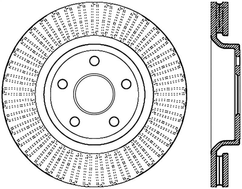 StopTech 11-13 Jeep Grand Cherokee Front Right Cryo Slotted Sport Rotor (Excludes SRT8)