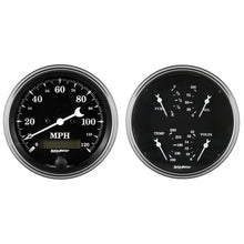 Load image into Gallery viewer, Auto Meter Gauge Kit 2 pc. Quad &amp; Speedometer 5in Old Tyme Black