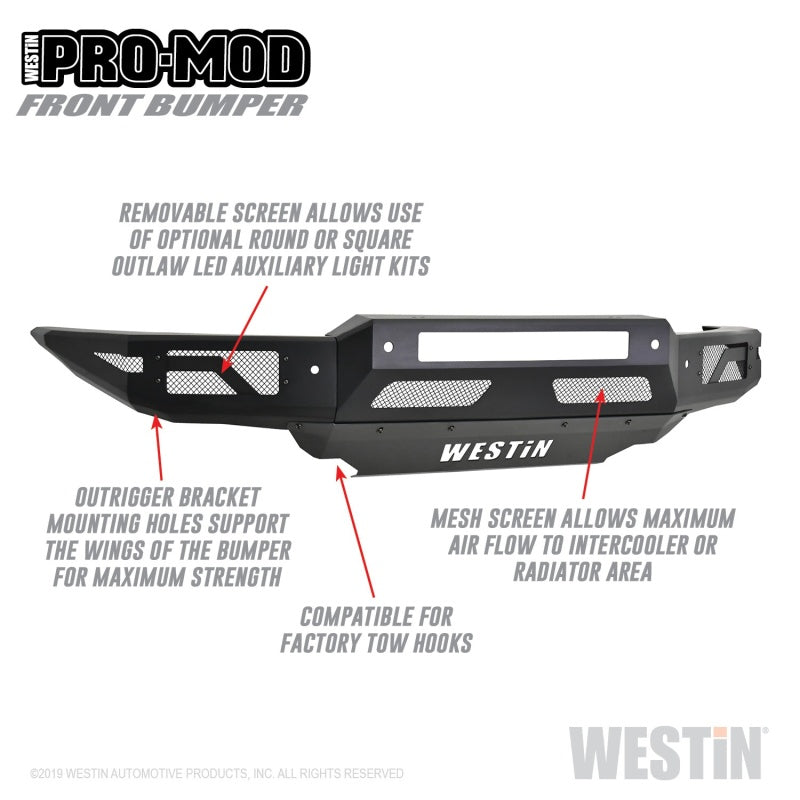 Westin 19-21 Ford Ranger Pro-Mod Front Bumper - Tex. Blk