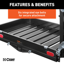 Load image into Gallery viewer, Curt 50in x 30-1/2in Aluminum Hitch Cargo Carrier w/Ramp