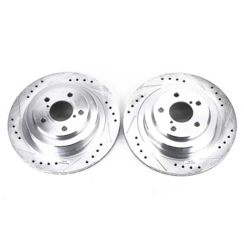 Power Stop 06-07 Subaru Impreza Rear Evolution Drilled & Slotted Rotors - Pair