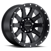 Load image into Gallery viewer, Raceline 934B Clutch 17x8.5in / 5x139.7 BP / 0mm Offset / 106.5mm Bore - Satin Black Wheel