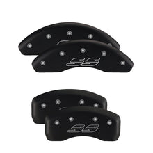 Load image into Gallery viewer, MGP Front set 2 Caliper Covers Engraved Front MGP Black finish silver ch