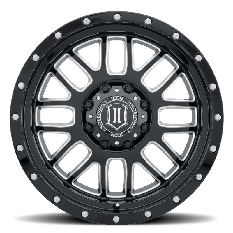 ICON Alpha 20x9 8x170 0mm Offset 5in BS Gloss Black Milled Spokes Wheel