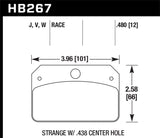 Hawk DTC-30 Brake Pads for Strange Caliper w/ 0.438in Center Hole