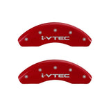 MGP Front set 2 Caliper Covers Engraved Front i-Vtec Red finish silver ch