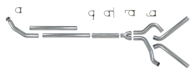 Diamond Eye KIT 4in Turbo Back MFLR RPLCMENT PIPE DUAL SS: 94-02 DODGE CUMMINS 5.9L