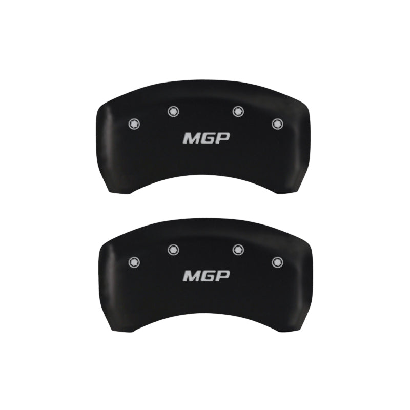 MGP 4 Caliper Covers Engraved Front & Rear MGP Matte Black finish silver ch