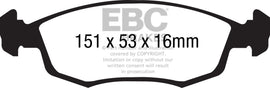 EBC 11+ Fiat 500 1.4 (ATE Calipers) Greenstuff Front Brake Pads