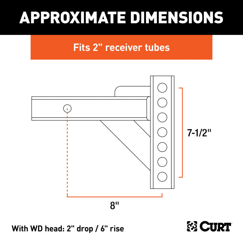 Curt Weight Distribution Shank (2in Shank 2in Drop 6in Rise)