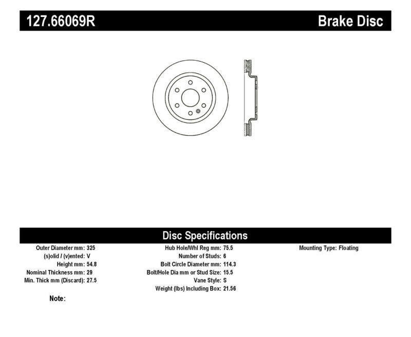 StopTech 07-10 Buick Enclave / 09-10 Chevrolet Traverse Slotted & Drilled Right Front Rotor