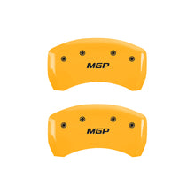 Load image into Gallery viewer, MGP 4 Caliper Covers Engraved Front &amp; Rear MGP Yellow Finish Black Char 2009 Mercedes-Benz SL550