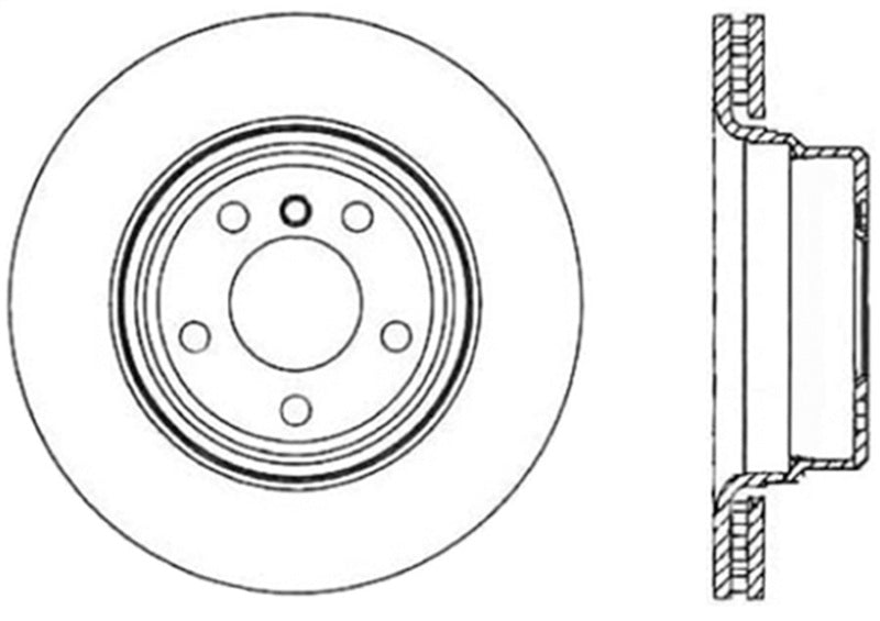 Stoptech 08-09 BMW 135i Coupe Rear Premium High-Carbon Rotor