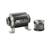 Load image into Gallery viewer, DeatschWerks Stainless Steel 10AN 10 Micron Universal Inline Fuel Filter Housing Kit (70mm)
