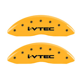 MGP 4 Caliper Covers Engraved Front & Rear I-Vtec Yellow Finish Black Char 2017 Acura ILX